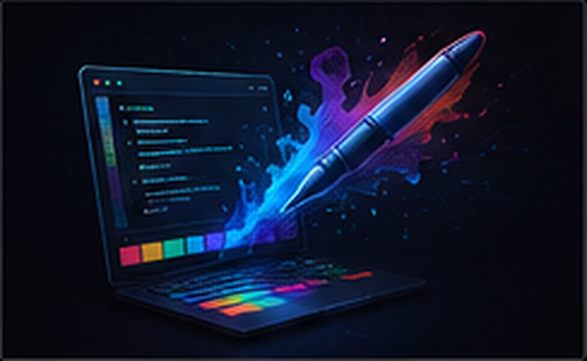 Graphic designer working with visual design tools